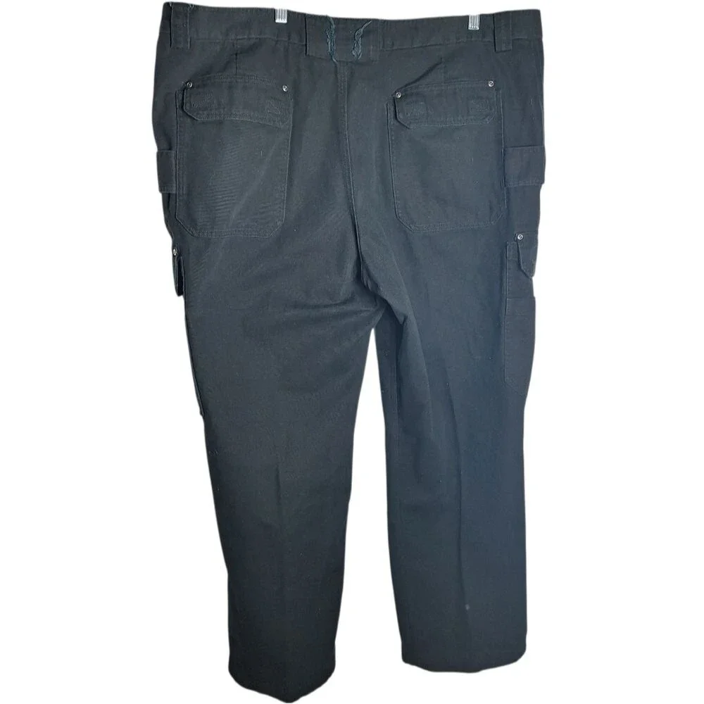 Duluth Trading Co Fire Hose Cargo Work Pants Relaxed Fit Black 46 x 32 Mens